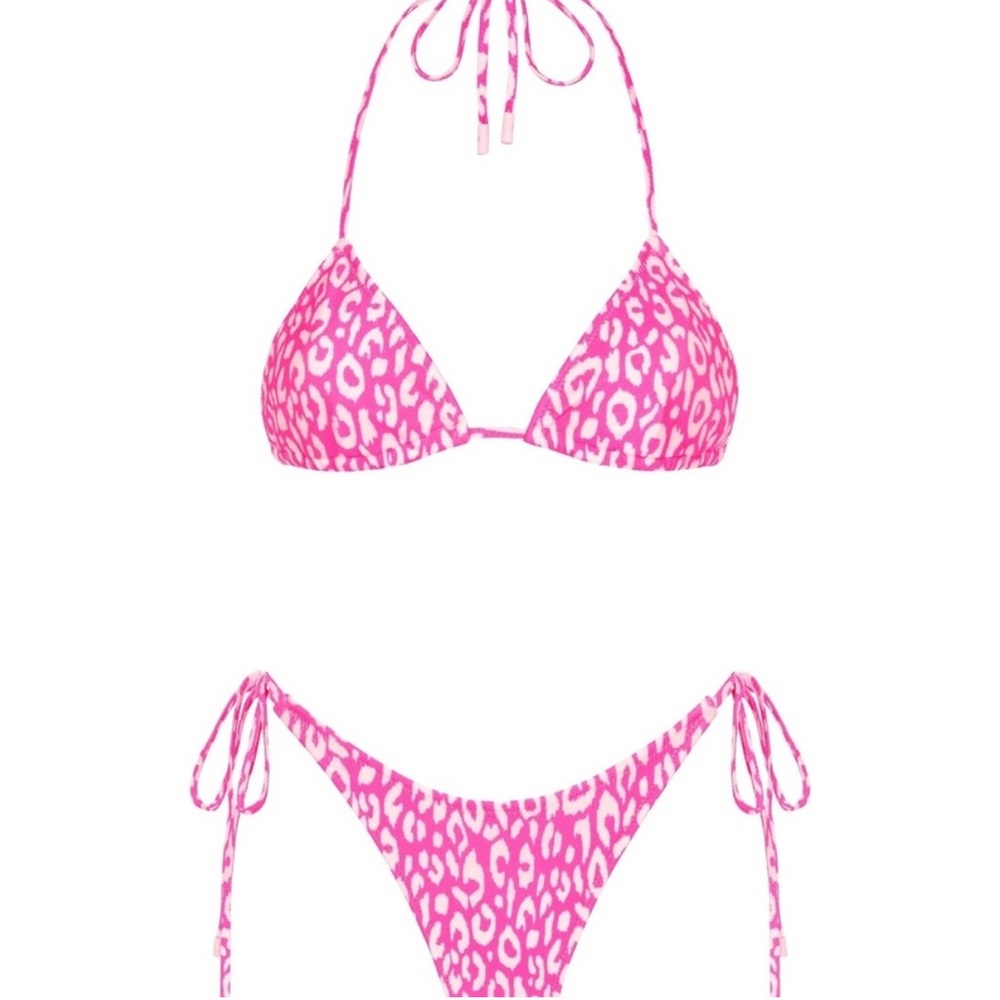 Triangl Swimwear Pink and White Cheetah Print Bikini